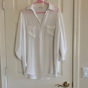Pleione Classic White Blouse